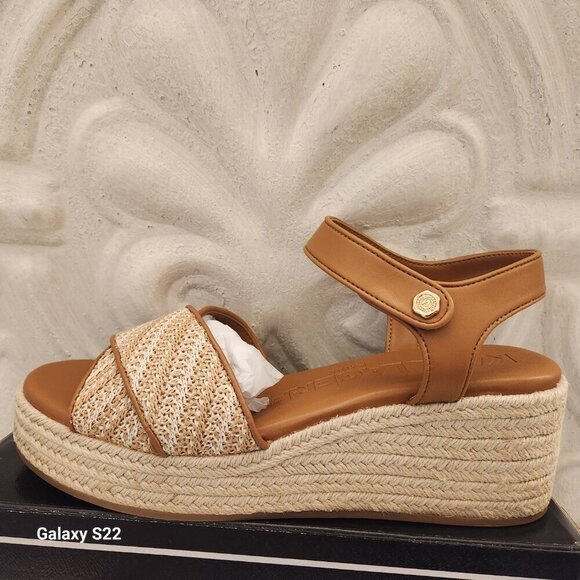 Karl Lagerfeld "Celest Raffia" Espadrille Wedge Sandals. NIB. Size 11 - Picture 2 of 11